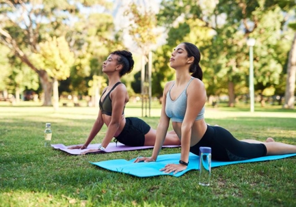 women doing yoga