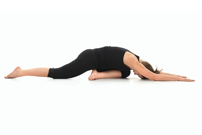 Pigeon pose yoga stretch